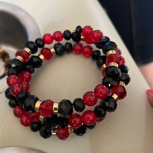 Handmade beaded bracelet made with memory wire . Brand new